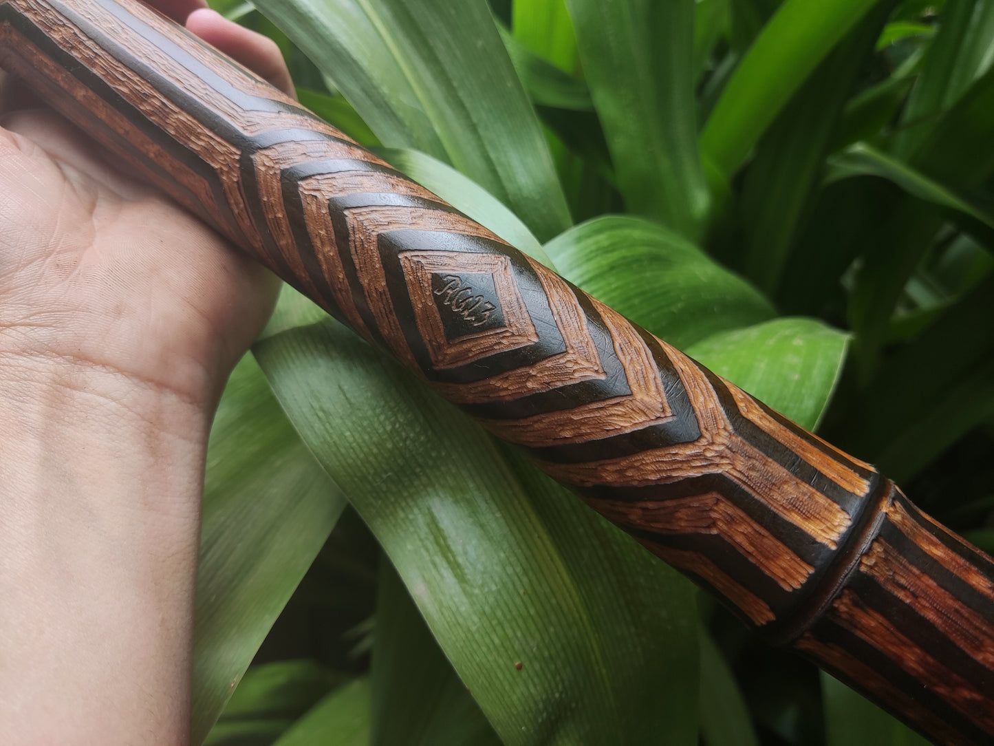 Deep Meditation Flute in low G#3 Akebono Ethnically Carved . Unique Handmade Bamboo Flute | Rui Gomes