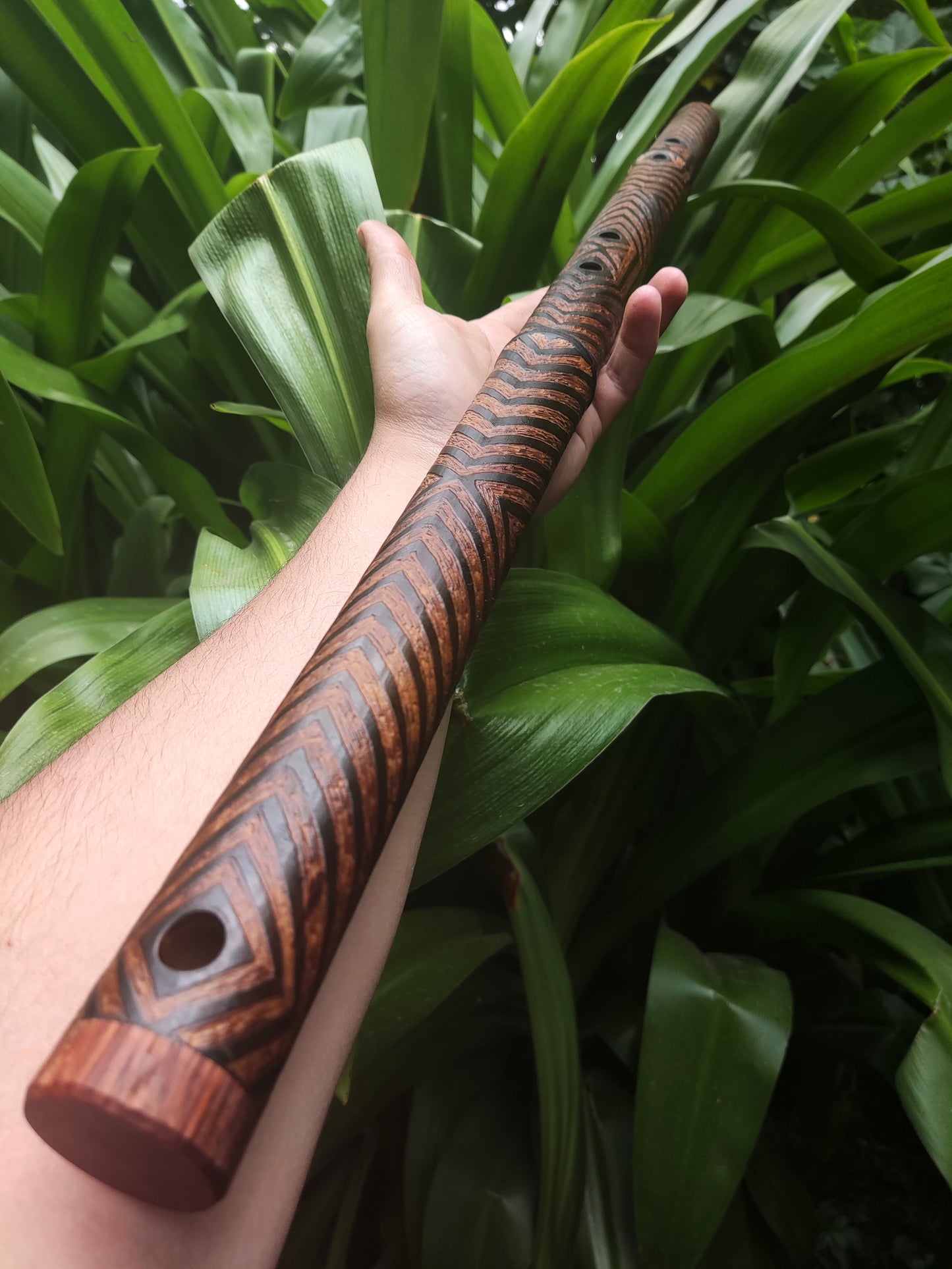 Deep Meditation Flute in low G#3 Akebono Ethnically Carved . Unique Handmade Bamboo Flute | Rui Gomes