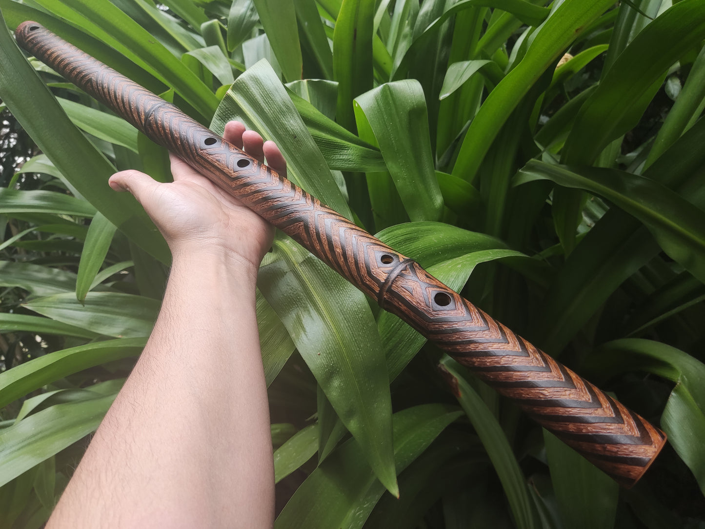 Deep Meditation Flute in low G#3 Akebono Ethnically Carved . Unique Handmade Bamboo Flute | Rui Gomes