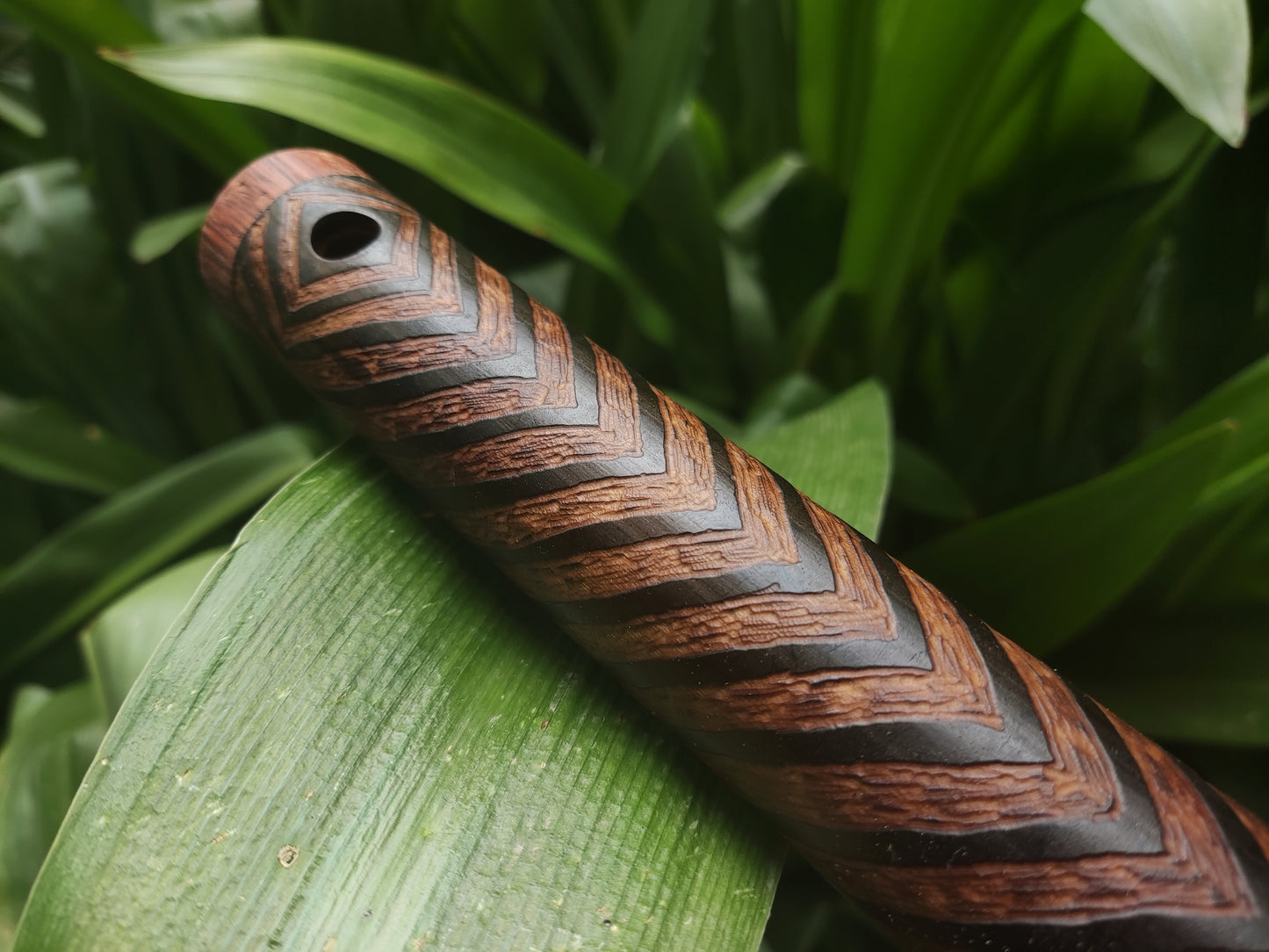 Deep Meditation Flute in low G#3 Akebono Ethnically Carved . Unique Handmade Bamboo Flute | Rui Gomes