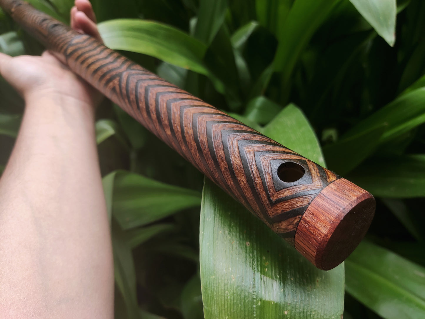Deep Meditation Flute in low G#3 Akebono Ethnically Carved . Unique Handmade Bamboo Flute | Rui Gomes