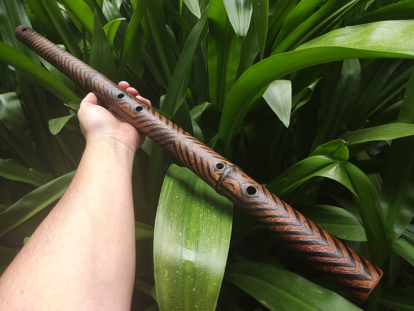 Deep Meditation Flute in low G#3 Akebono Ethnically Carved . Unique Handmade Bamboo Flute | Rui Gomes