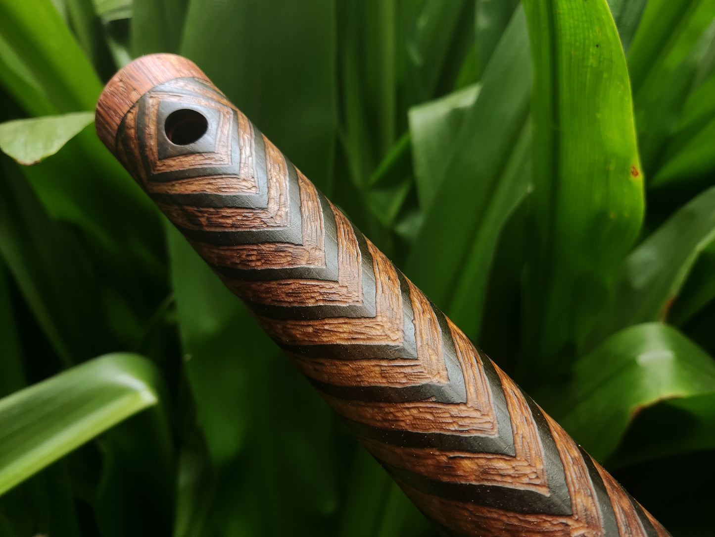 Deep Meditation Flute in low G#3 Akebono Ethnically Carved . Unique Handmade Bamboo Flute | Rui Gomes