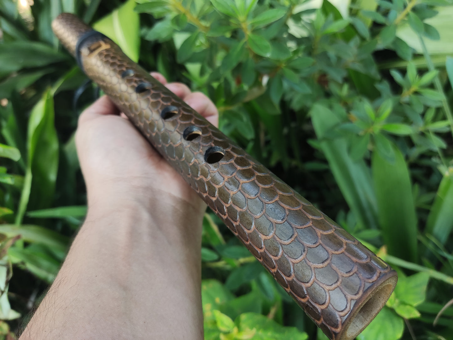 For Léandre: two Native American Style Flutes: Ethnic Native American Style flute in E4 and Dragon Skin in High C