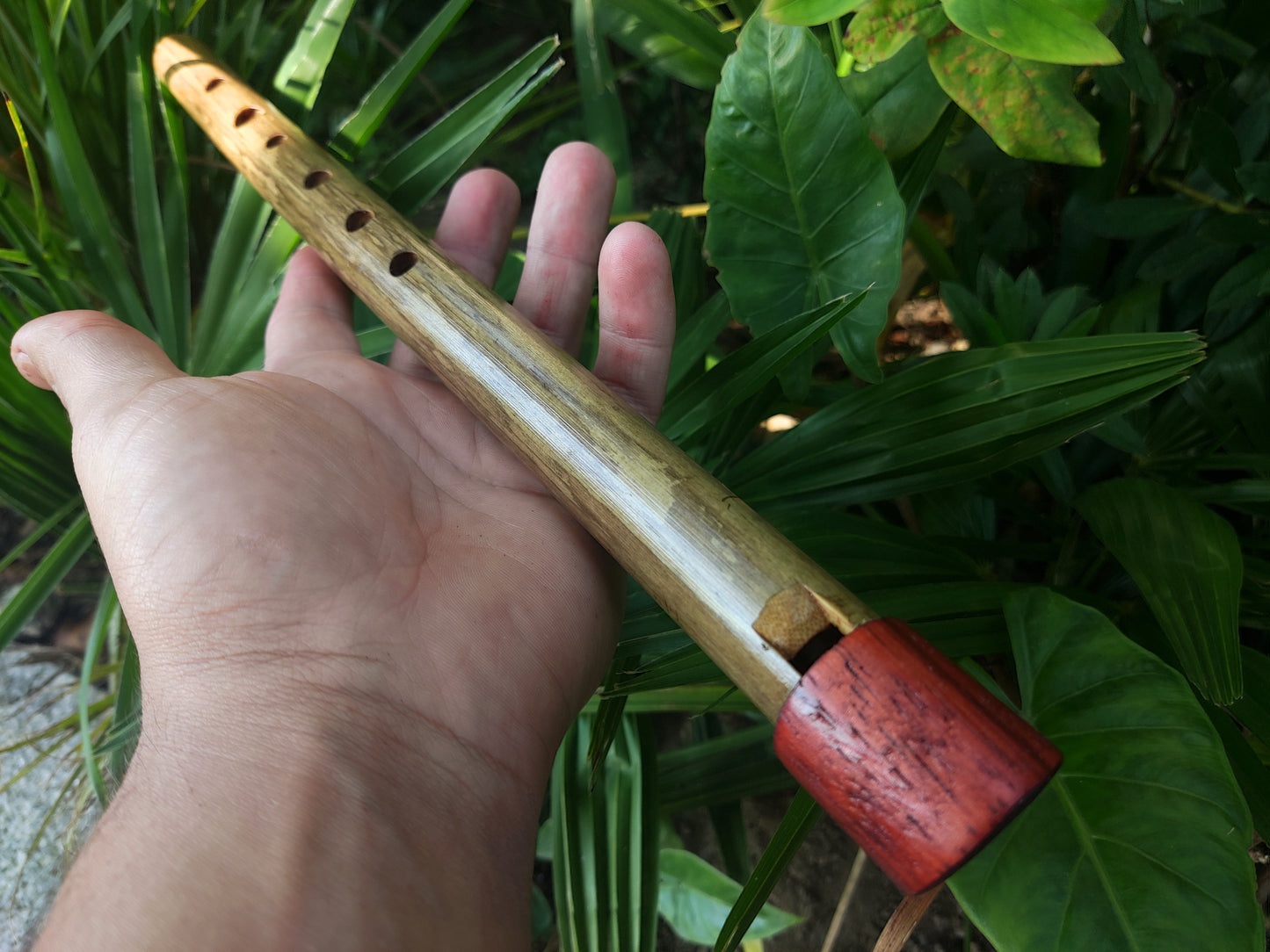 Handmade Bamboo Whistle in B flat, Wooden Penny Whistle in B flat