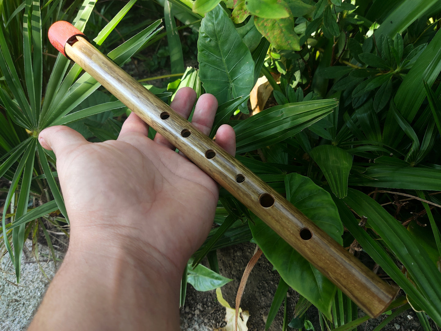 Handmade Bamboo Whistle in B flat, Wooden Penny Whistle in B flat