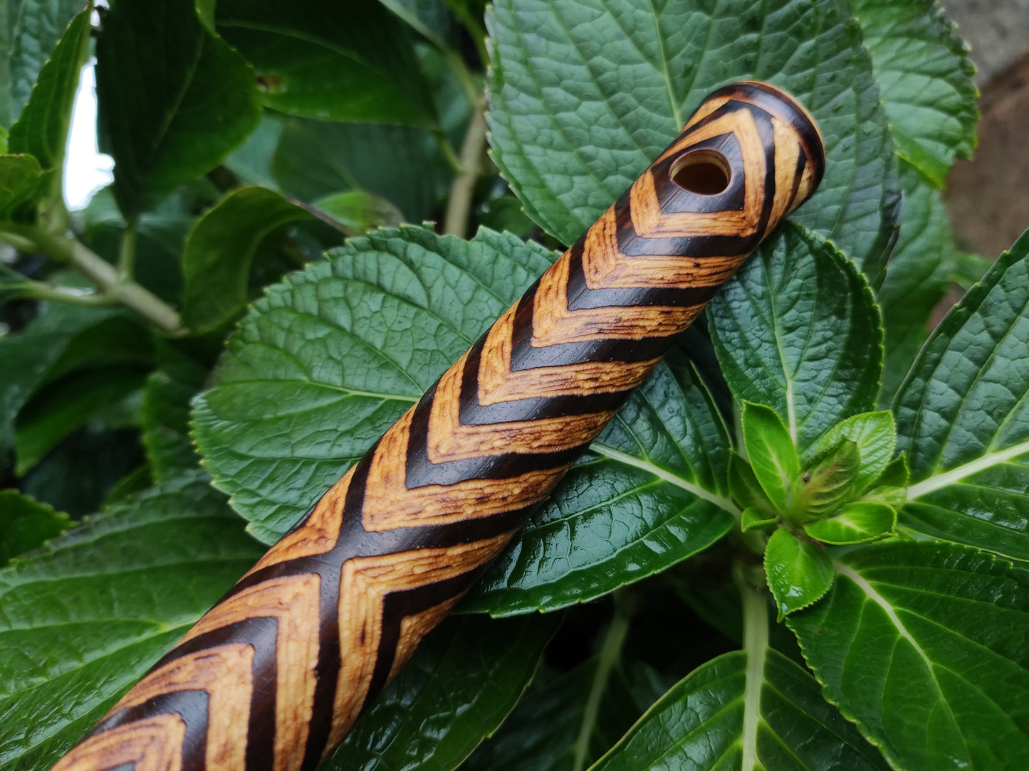 Fully Carved Akebono Transverse Flute in G