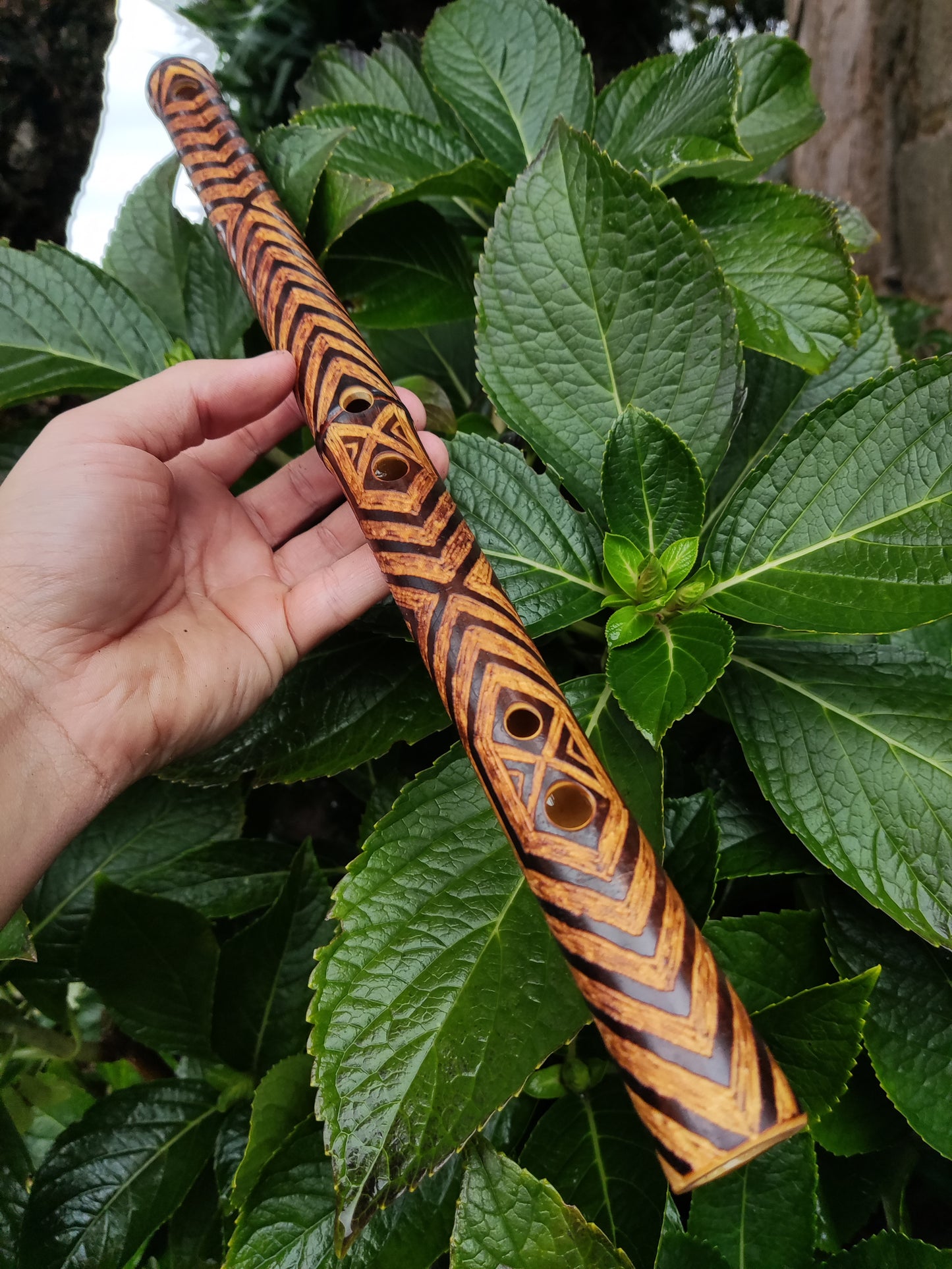 Fully Carved Akebono Transverse Flute in G