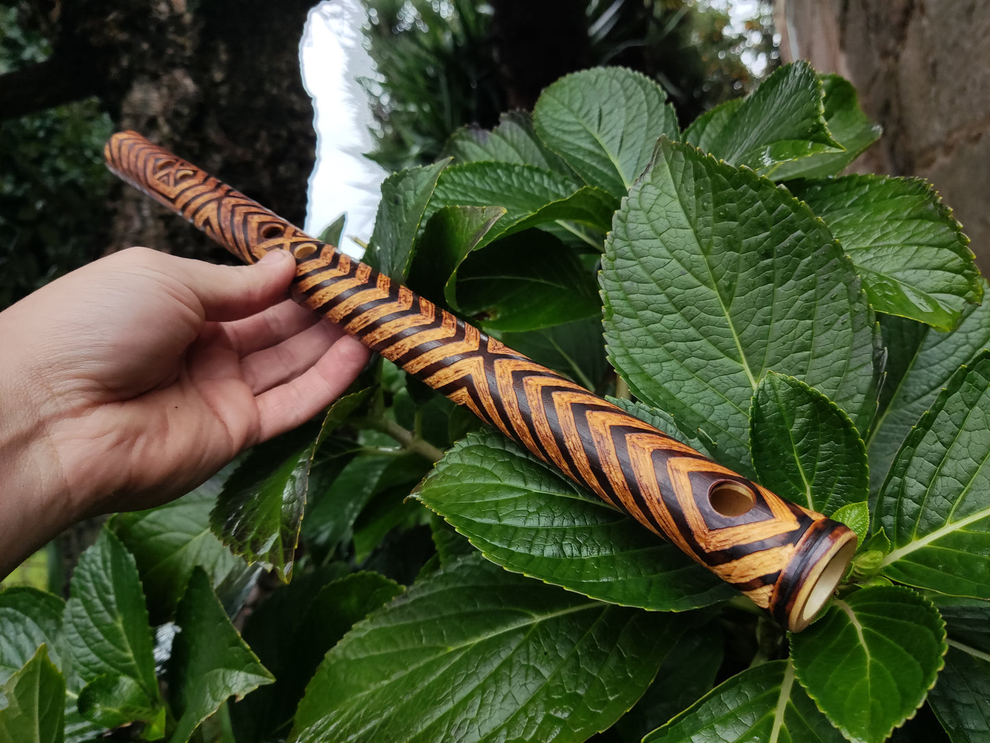 Fully Carved Akebono Transverse Flute in G