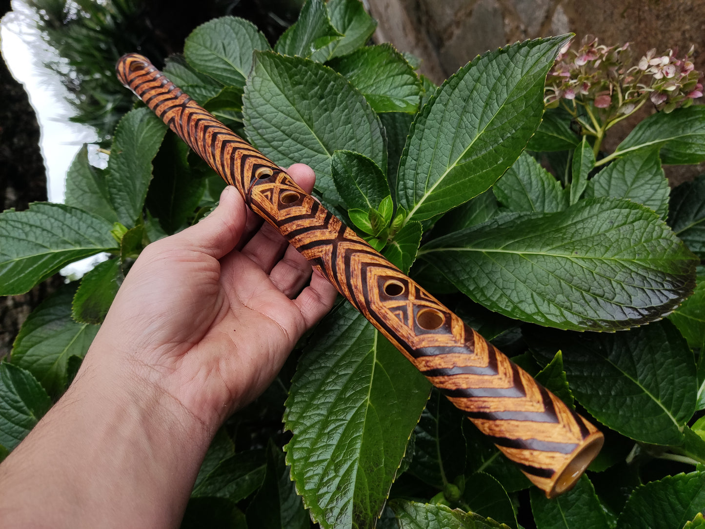 Fully Carved Akebono Transverse Flute in G