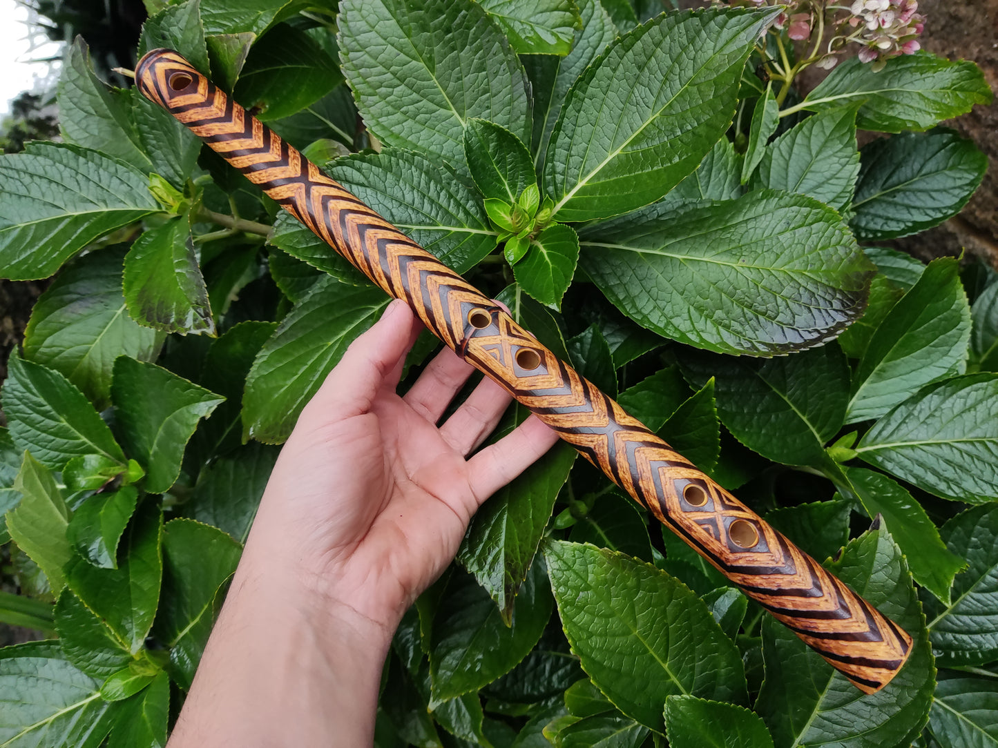 Fully Carved Akebono Transverse Flute in G