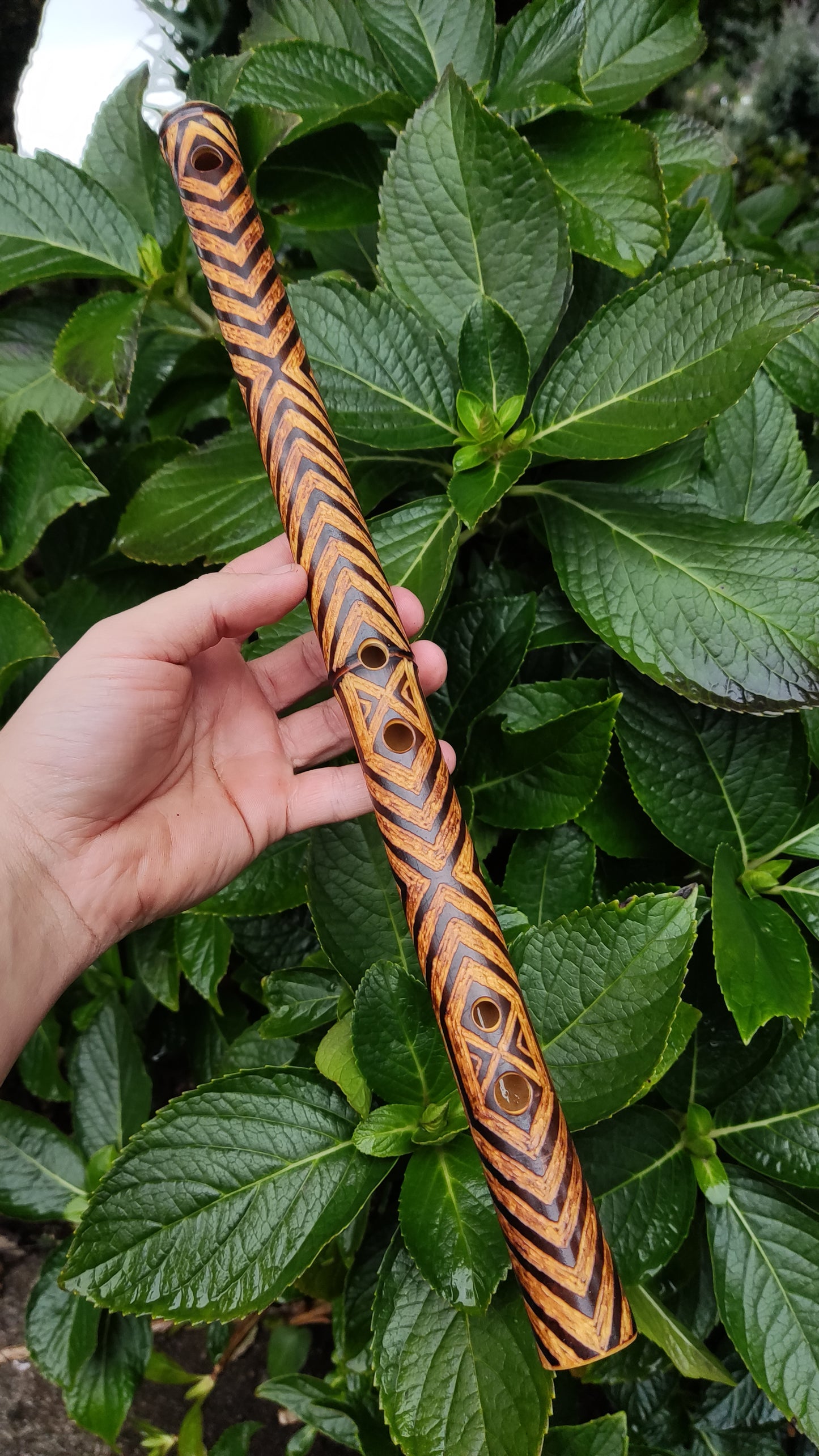 Fully Carved Akebono Transverse Flute in G