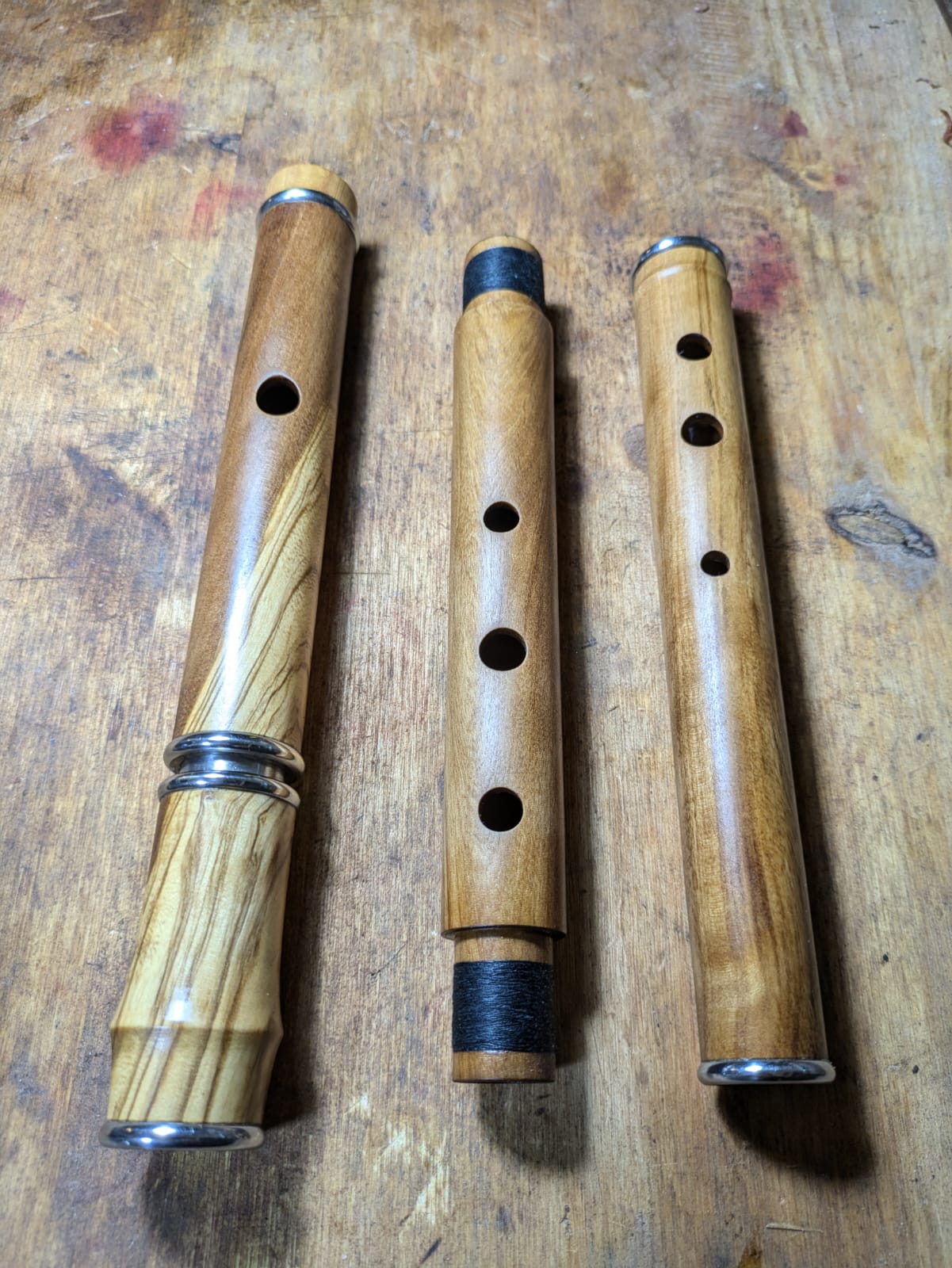 D Olivewood Flute with tuning slide & rings | Rui Gomes