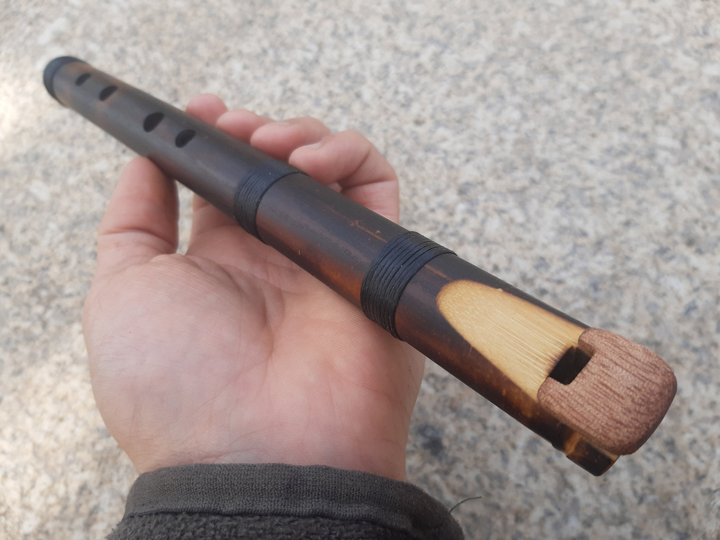 Rustic Native American Style Fipple flute with a major pentatonic scale. Ethnic bamboo Flute. Culture Fusion flute. Handmade flute.