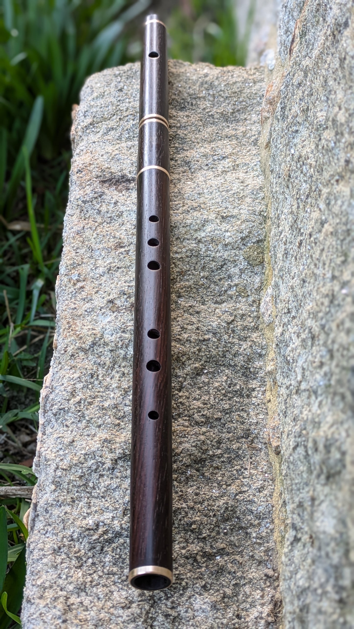 Low D Amazon Rosewood Flute with Bronze ferrules and tuning slide