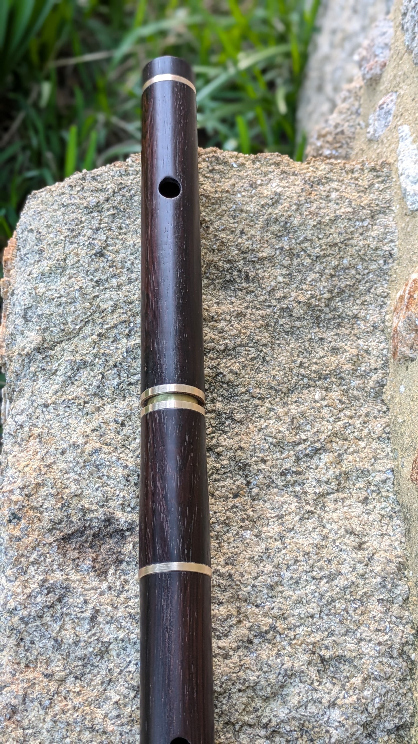 Low D Amazon Rosewood Flute with Bronze ferrules and tuning slide