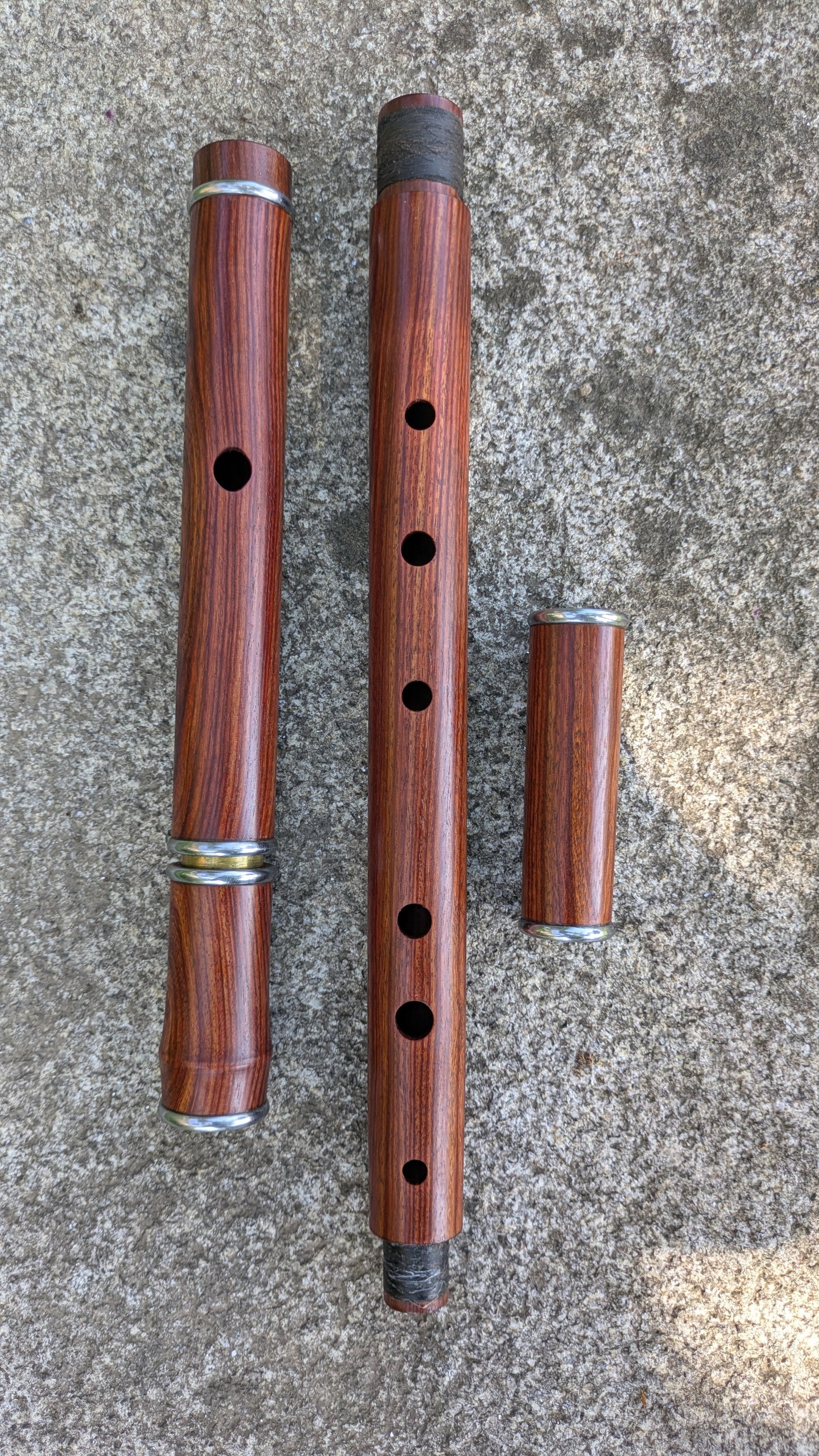 D Flute in Pau Rosa, with nickel silver rings and brass tuning slide