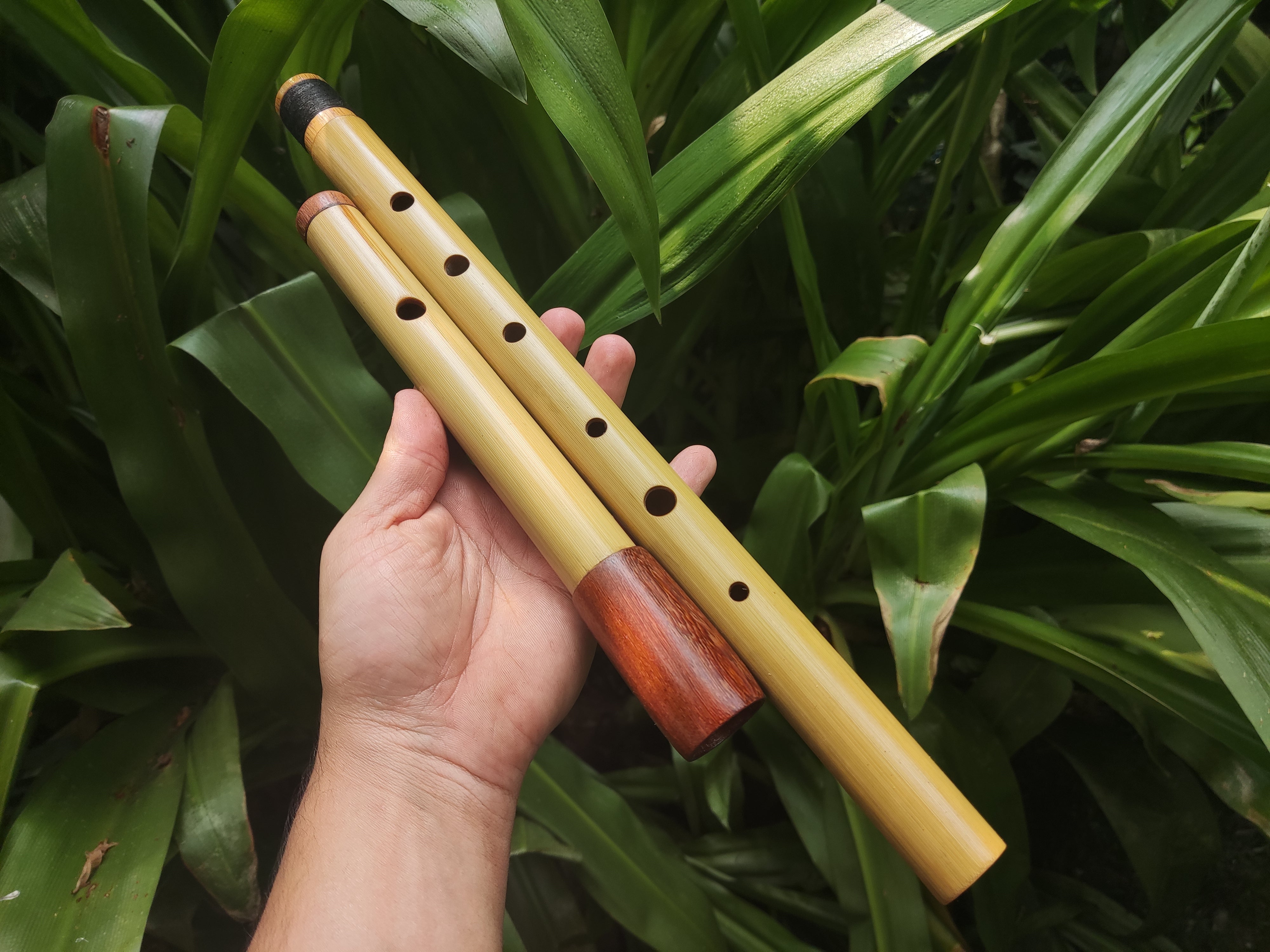 Two Row Flute Low D Bamboo Transverse Flute | Two-part Bamboo and Rosewood Flute by ...