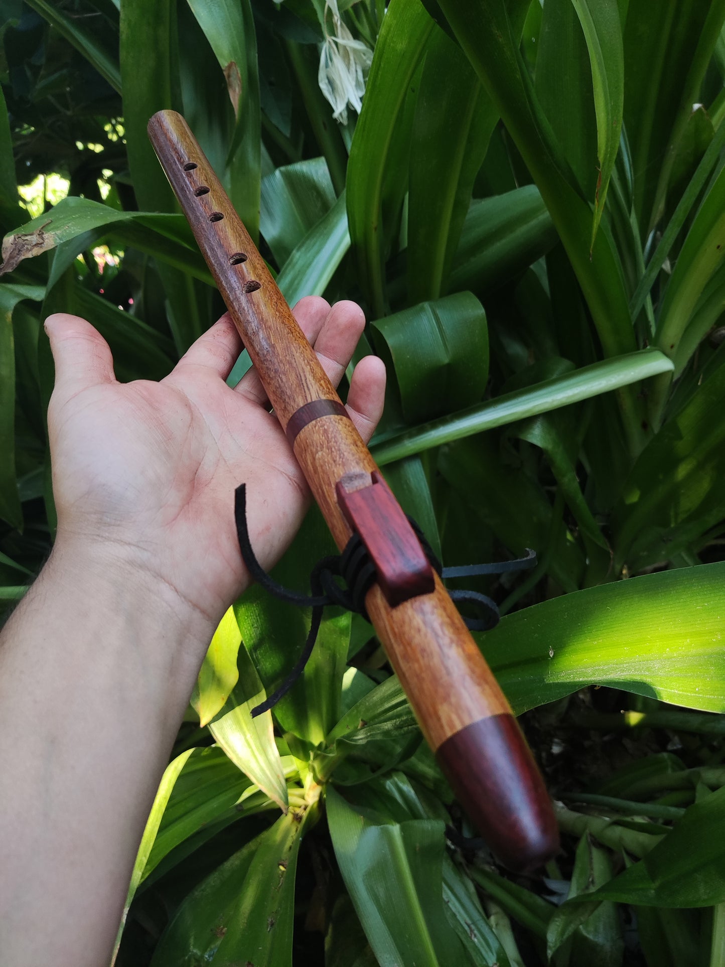 Native American Style flute in A made with African Mahogany and Padauk by Rui Gomes