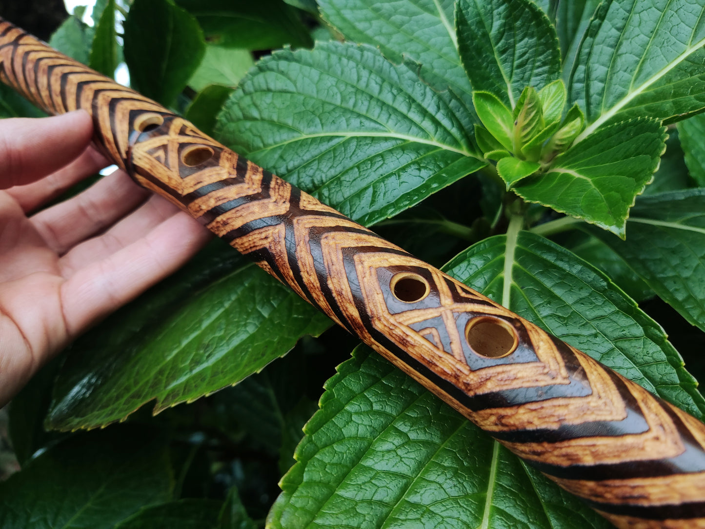 Fully Carved Akebono Transverse Flute in G
