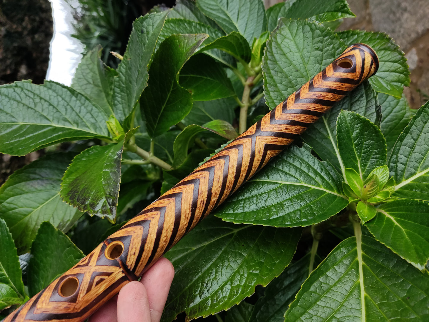 Fully Carved Akebono Transverse Flute in G