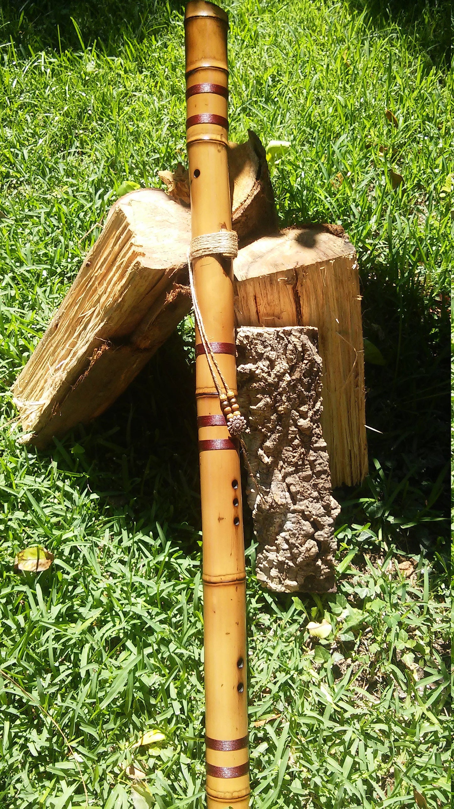 Meditative Bass Bamboo Flute with hybrid exotic scale