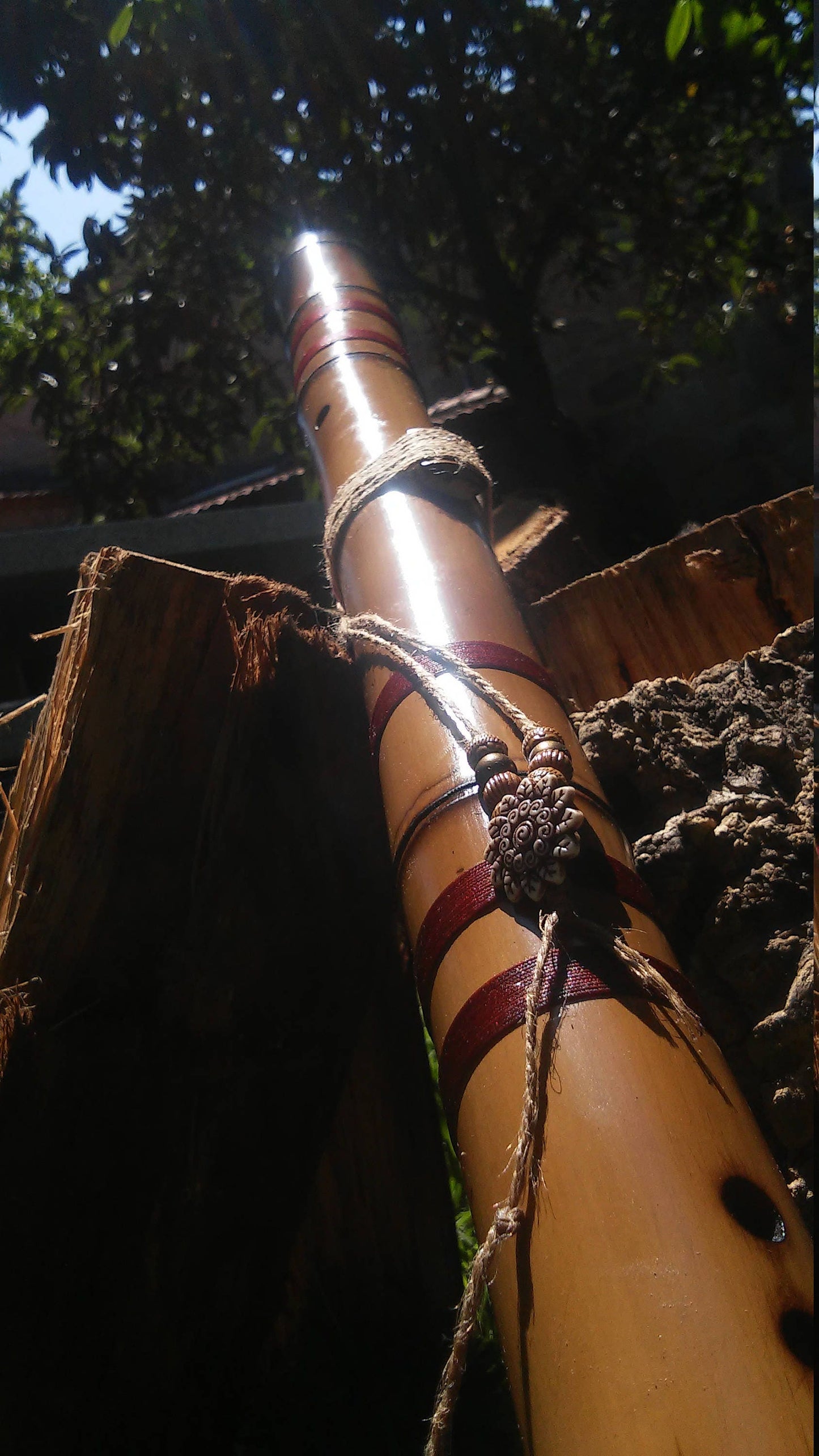 Meditative Bass Bamboo Flute with hybrid exotic scale