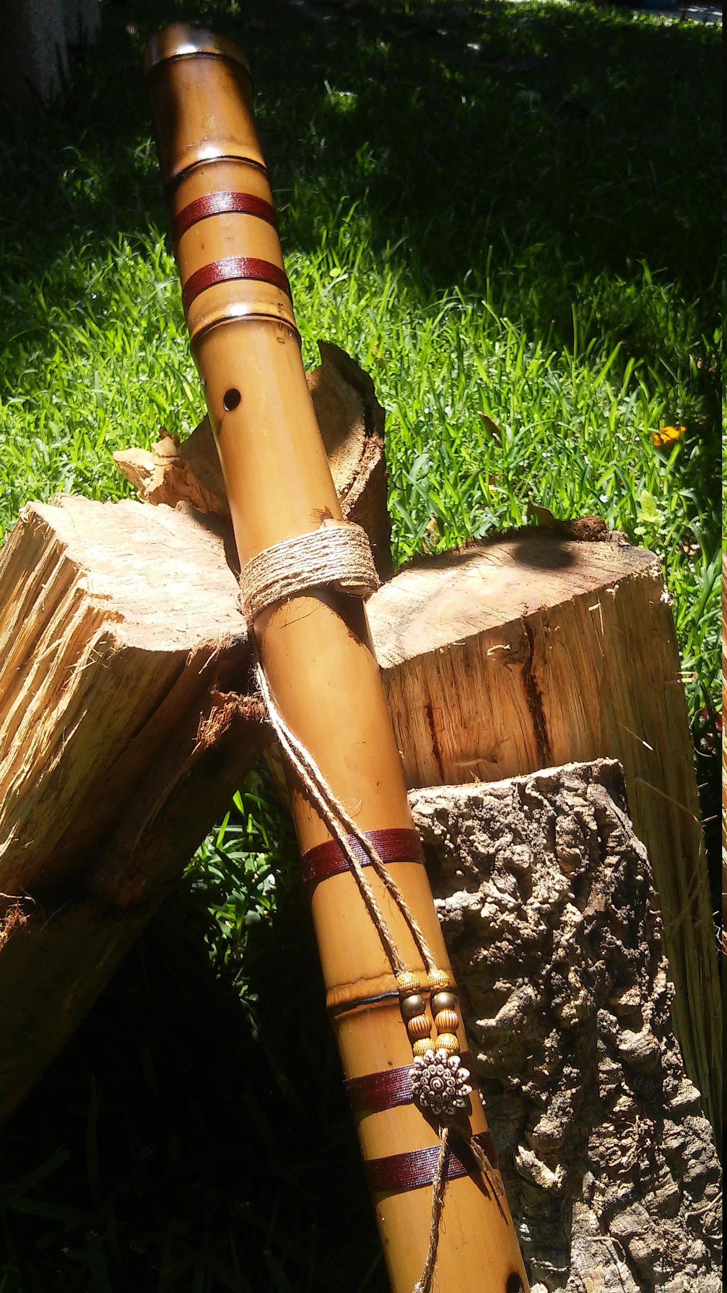Meditative Bass Bamboo Flute with hybrid exotic scale