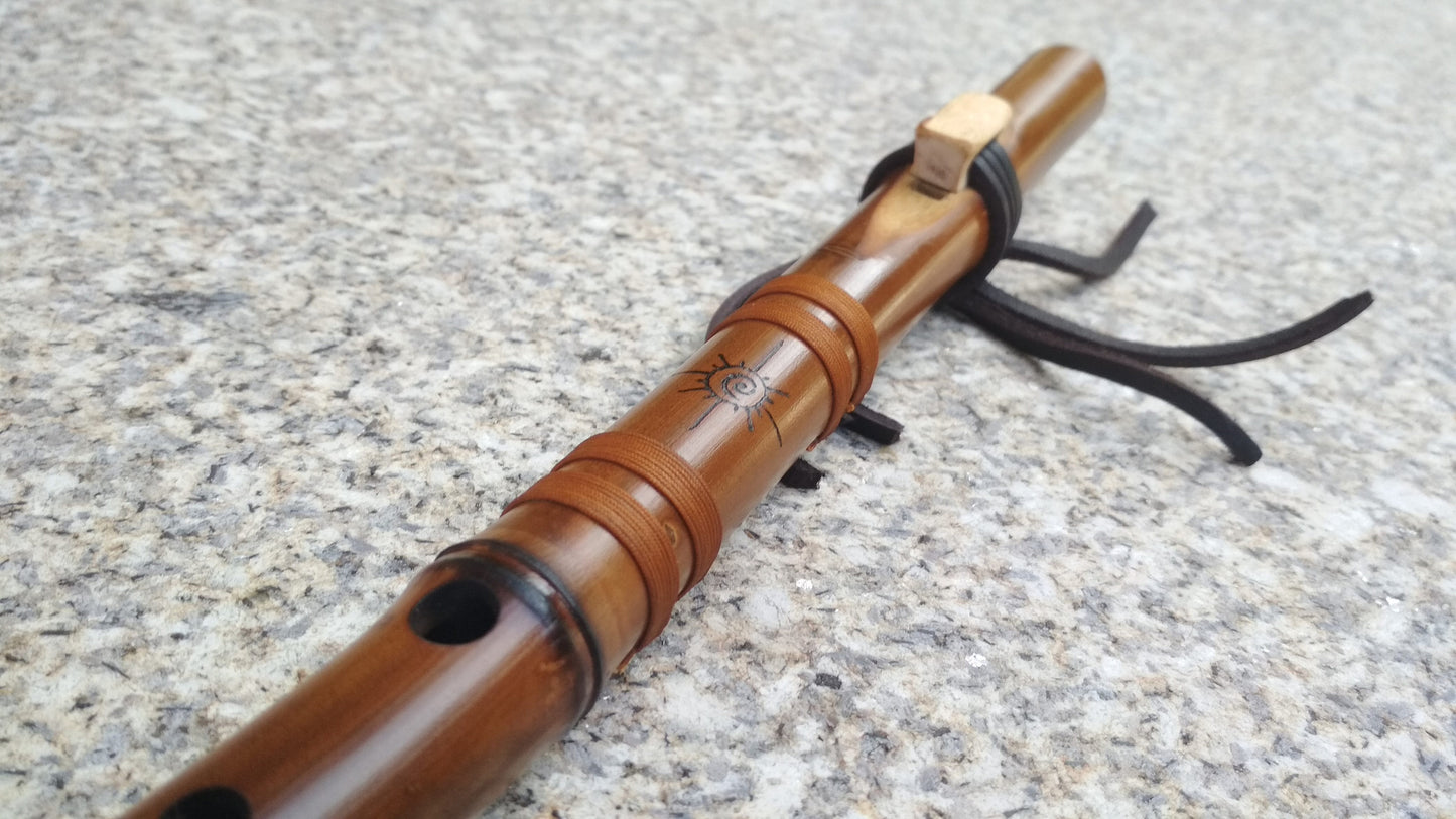 Exotic Native American Style Bamboo flute. Indian Minor Pentatonic Flute. Small Mountain flute.