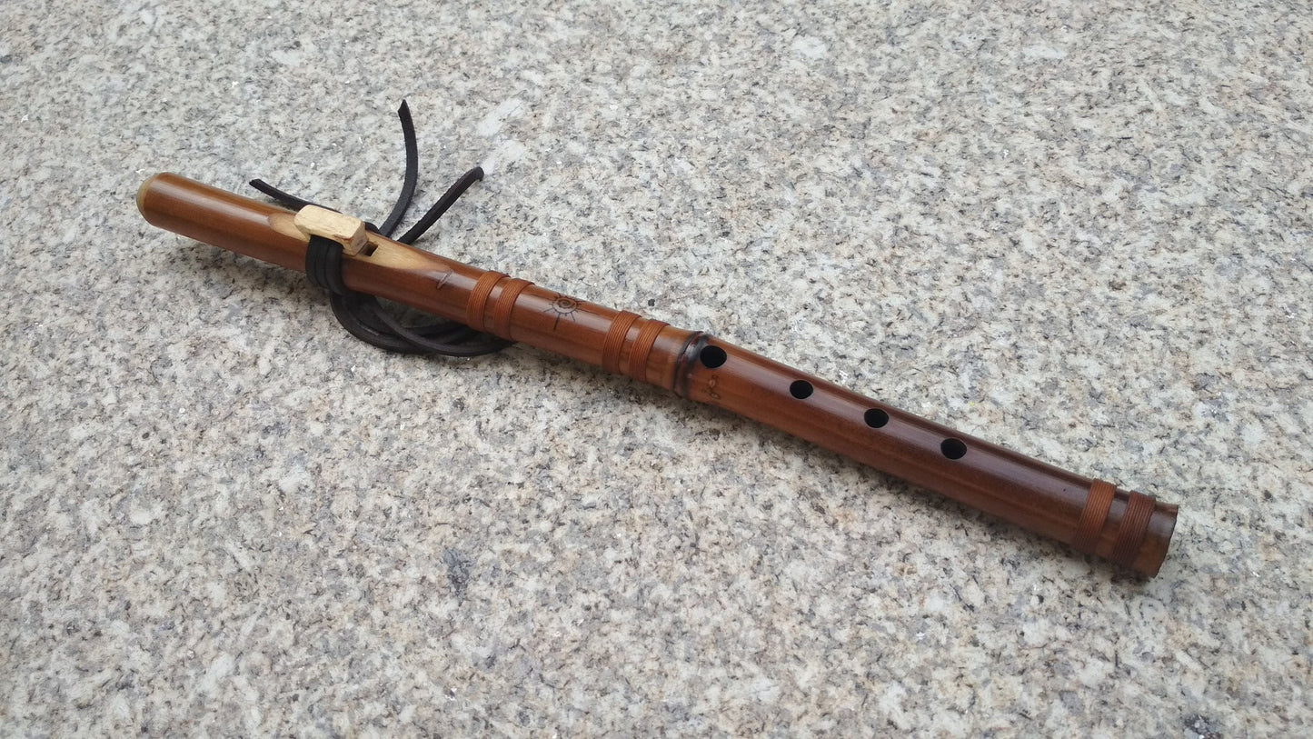 Exotic Native American Style Bamboo flute. Indian Minor Pentatonic Flute. Small Mountain flute.