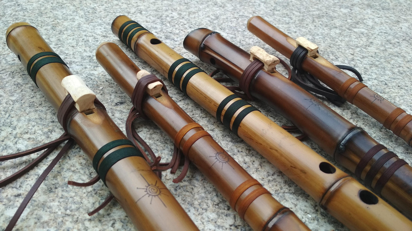 Exotic Native American Style Bamboo flute. Indian Minor Pentatonic Flute. Small Mountain flute.