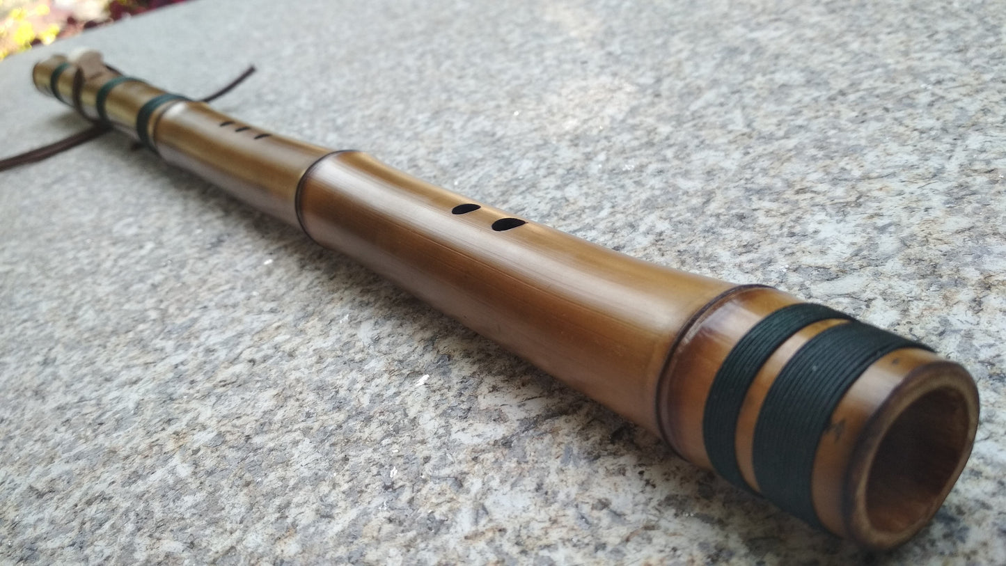 Meditative Native American and Oriental style Bass Kokin Akebono Bamboo flute. Ethnic exotic fusion flute. Deep relaxing meditation flute.