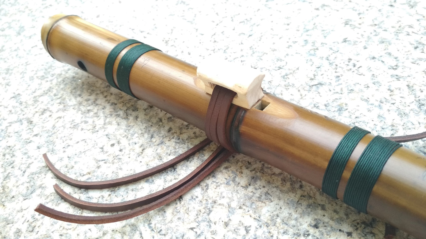 Meditative Native American and Oriental style Bass Kokin Akebono Bamboo flute. Ethnic exotic fusion flute. Deep relaxing meditation flute.