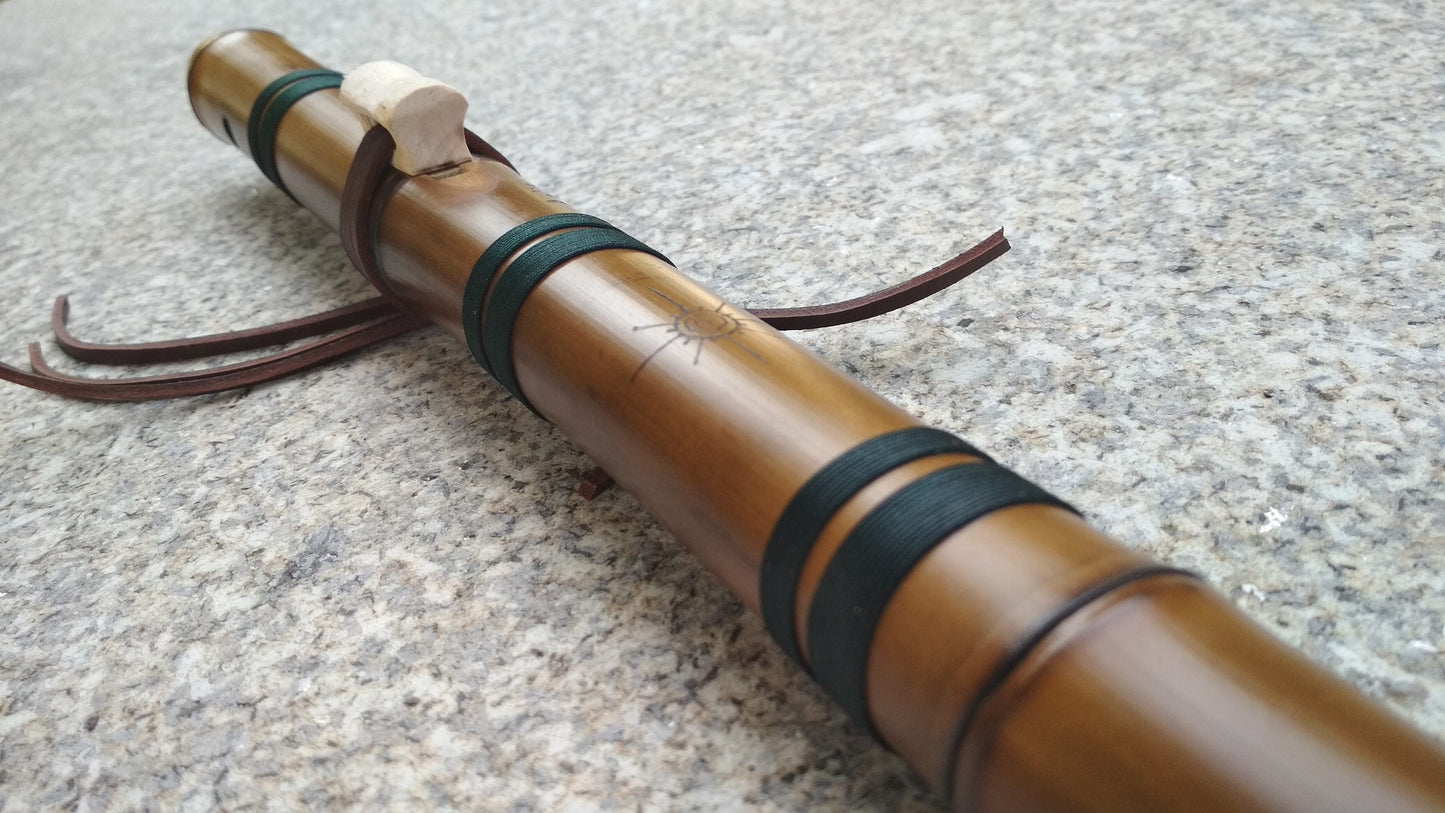 Meditative Native American and Oriental style Bass Kokin Akebono Bamboo flute. Ethnic exotic fusion flute. Deep relaxing meditation flute.