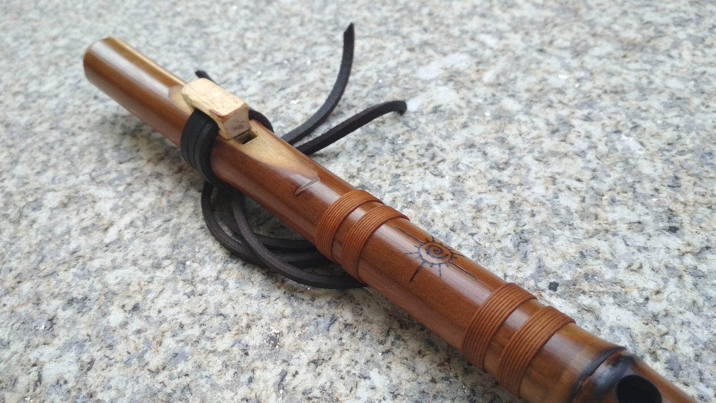 Exotic Native American Style Bamboo flute. Indian Minor Pentatonic Flute. Small Mountain flute.