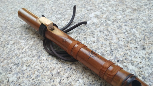 Exotic Native American Style Bamboo flute. Indian Minor Pentatonic Flute. Small Mountain flute.