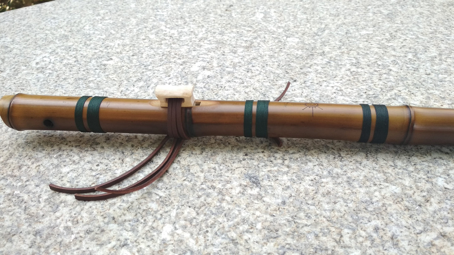 Meditative Native American and Oriental style Bass Kokin Akebono Bamboo flute. Ethnic exotic fusion flute. Deep relaxing meditation flute.