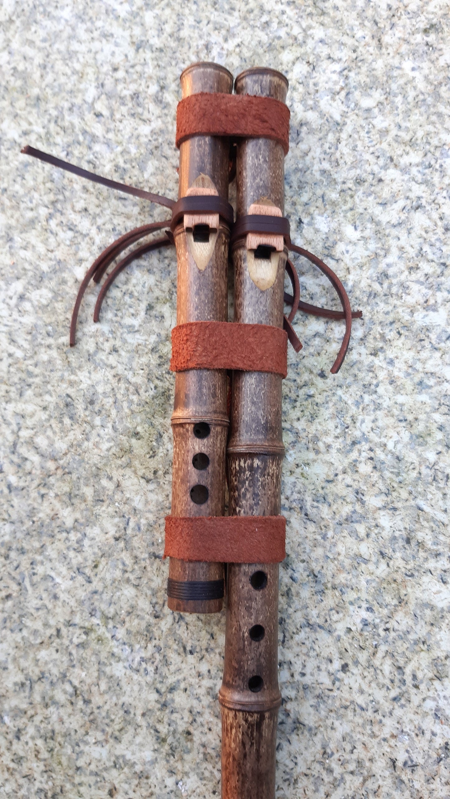 Small Native American Style Harmony Drone Bamboo Flute in the key of D/A . Drone Flute. Rustic Flute. Culture fusion flute