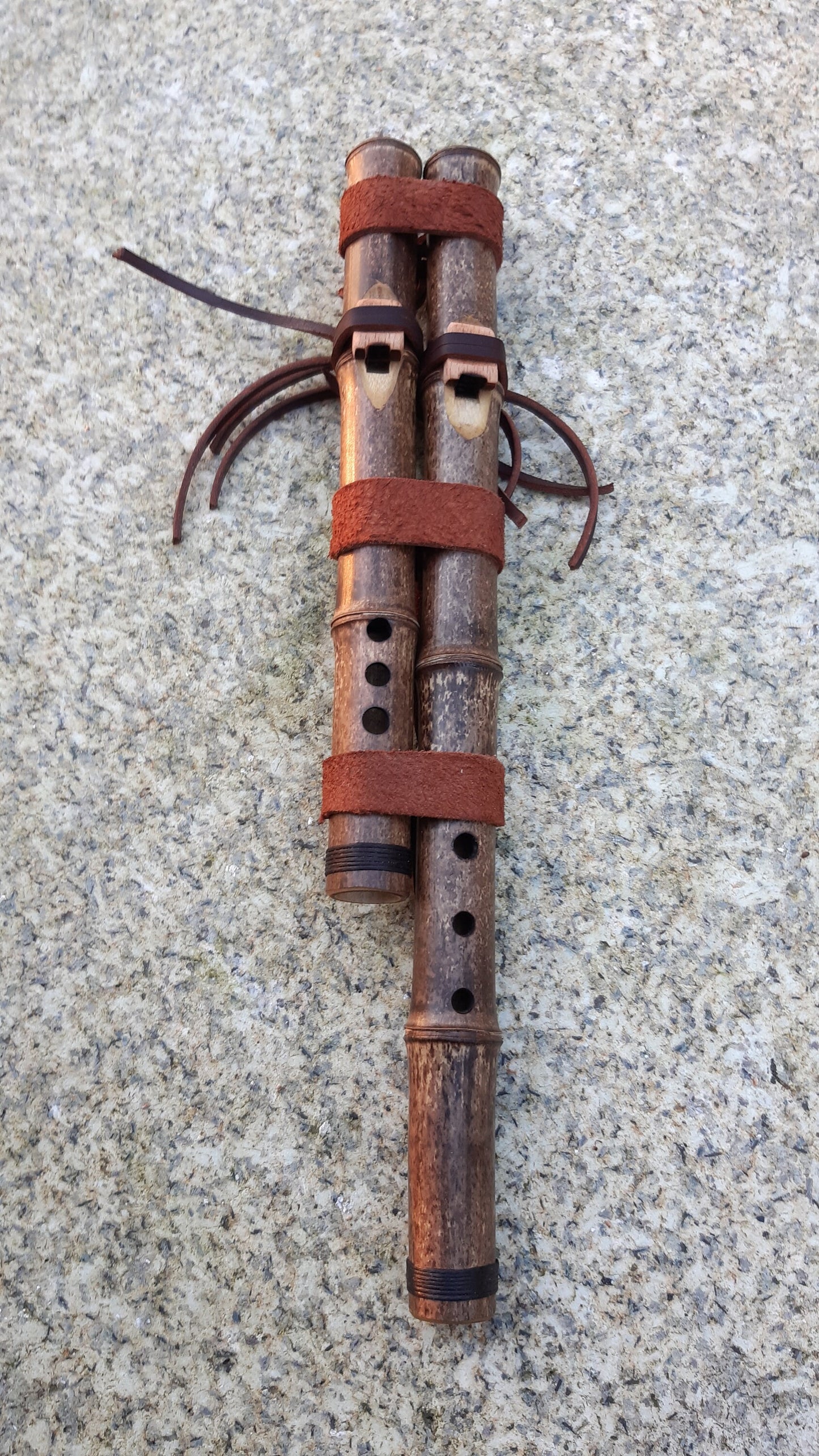 Small Native American Style Harmony Drone Bamboo Flute in the key of D/A . Drone Flute. Rustic Flute. Culture fusion flute
