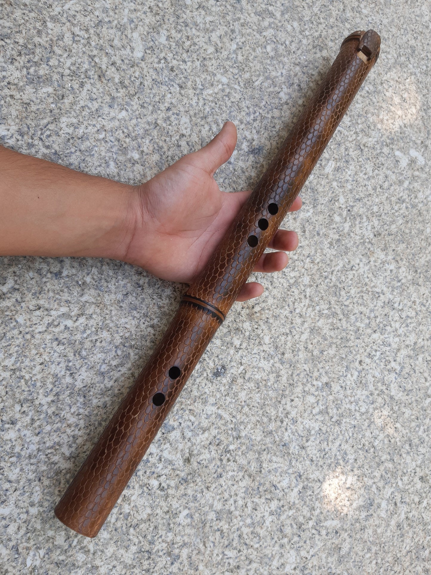 RESERVED for Brian: Dragon skin Kokin-Akebono fipple bamboo flute in the key of low D