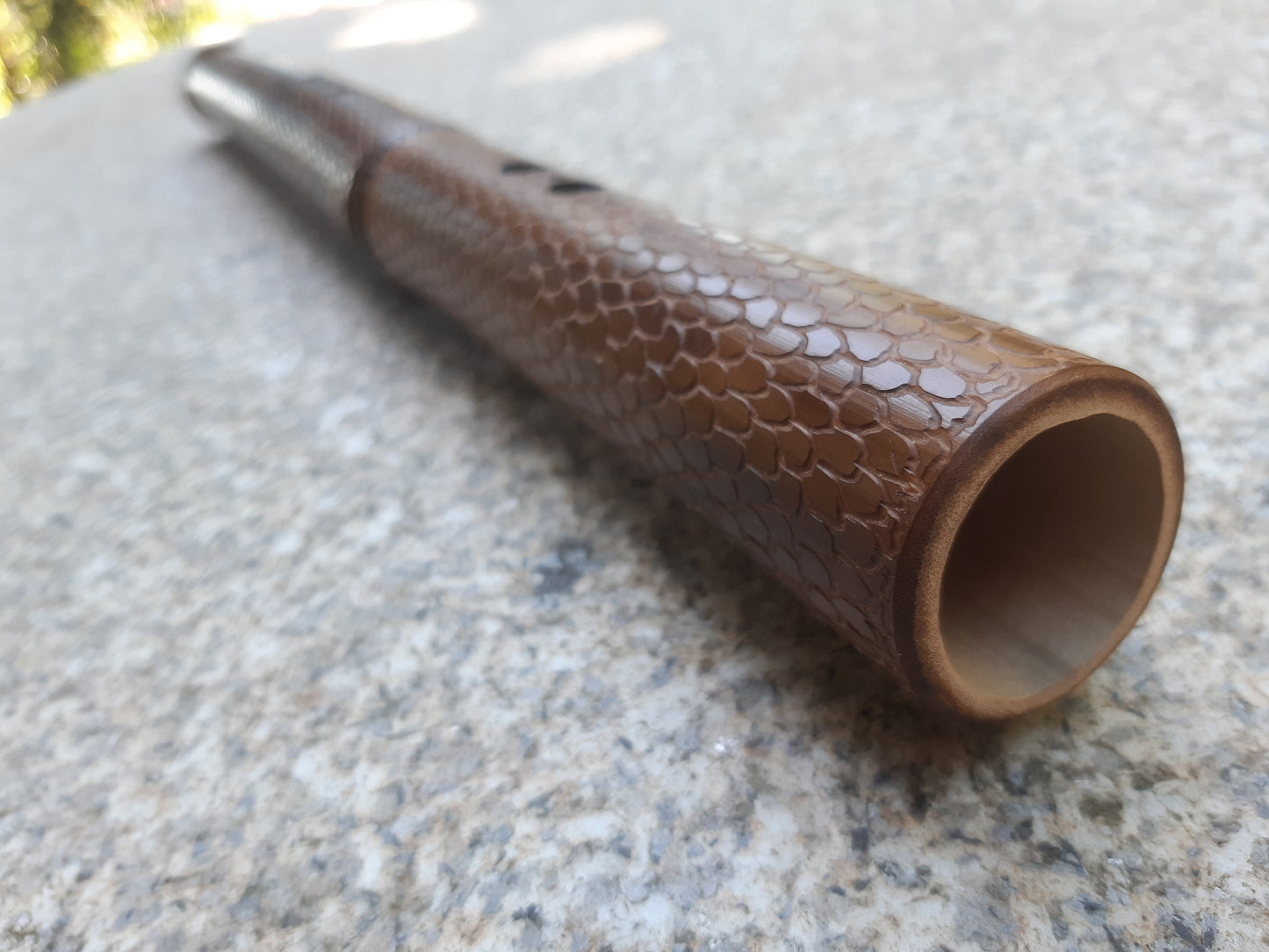 RESERVED for Brian: Dragon skin Kokin-Akebono fipple bamboo flute in the key of low D