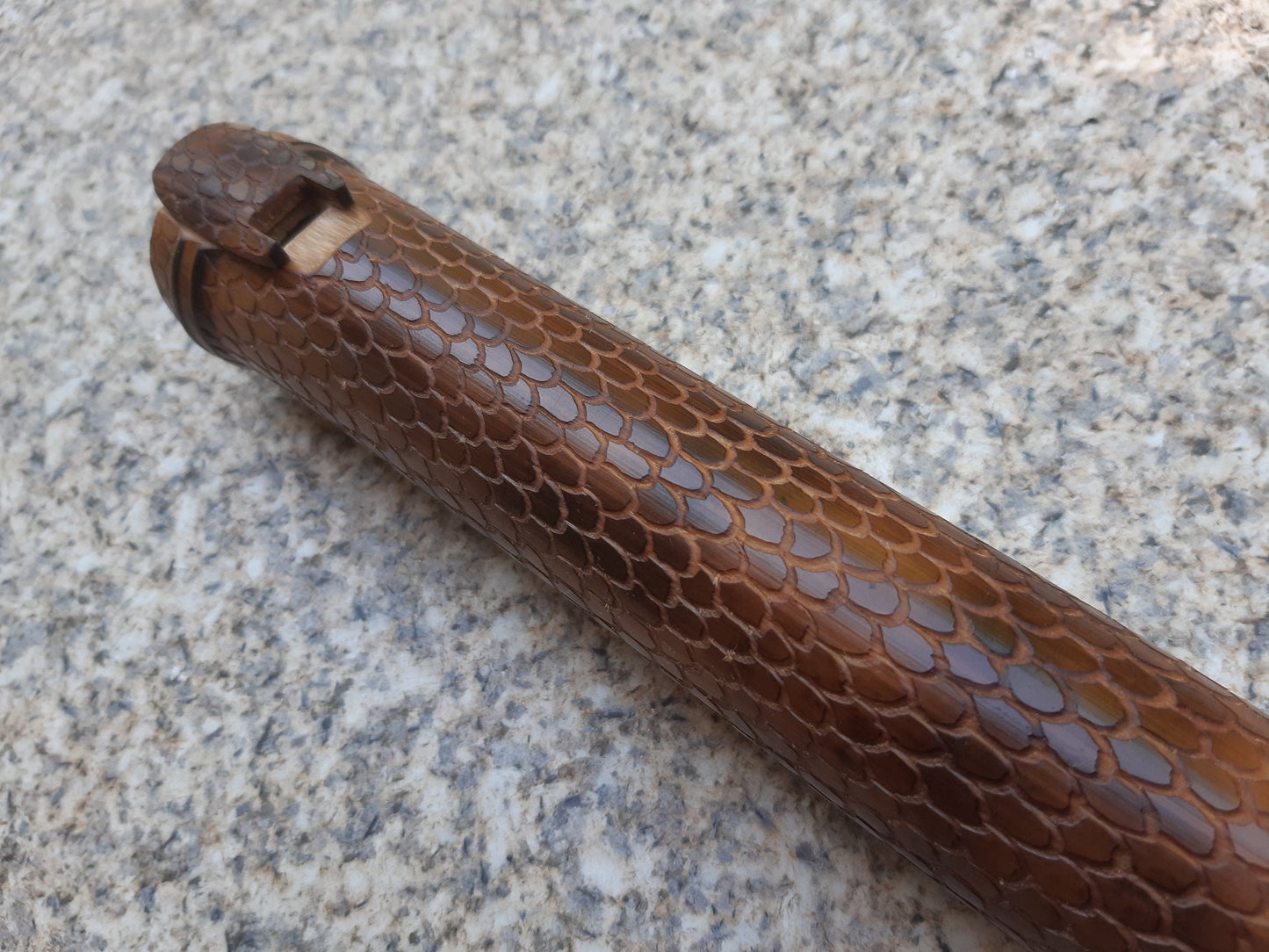 RESERVED for Brian: Dragon skin Kokin-Akebono fipple bamboo flute in the key of low D