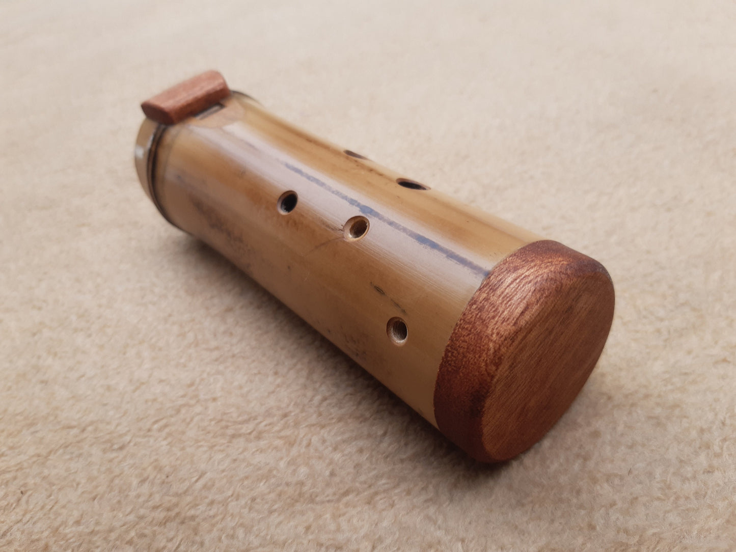 Native American Style Bamboo Ocarina in the key of  F#, A = 432 Hz. Ethnic vessel flute in F# minor pentatonic scale.