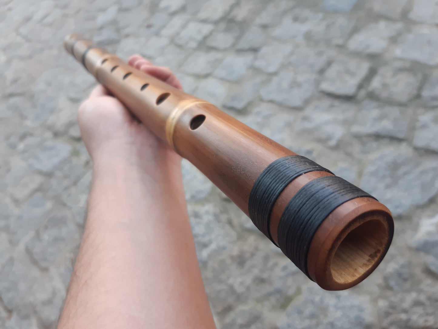 RESERVED for Dario: Bamboo Flute in the Key of D (Bansuri in G). Rustic Handcrafted major scale flute. Rich voice.