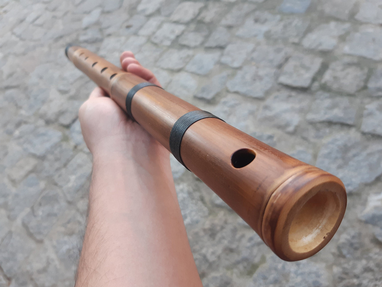 RESERVED for Dario: Bamboo Flute in the Key of D (Bansuri in G). Rustic Handcrafted major scale flute. Rich voice.