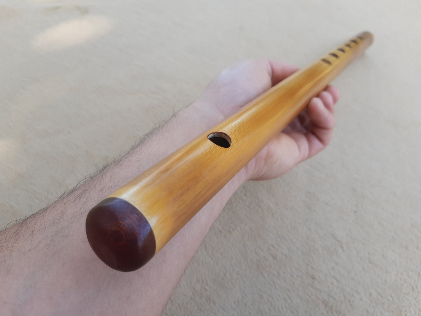 G Major Transverse Bamboo flute tuned to G major scale, Concert tuned at A440 Hz. Western equivalent of the Indian Bansuri, in light color
