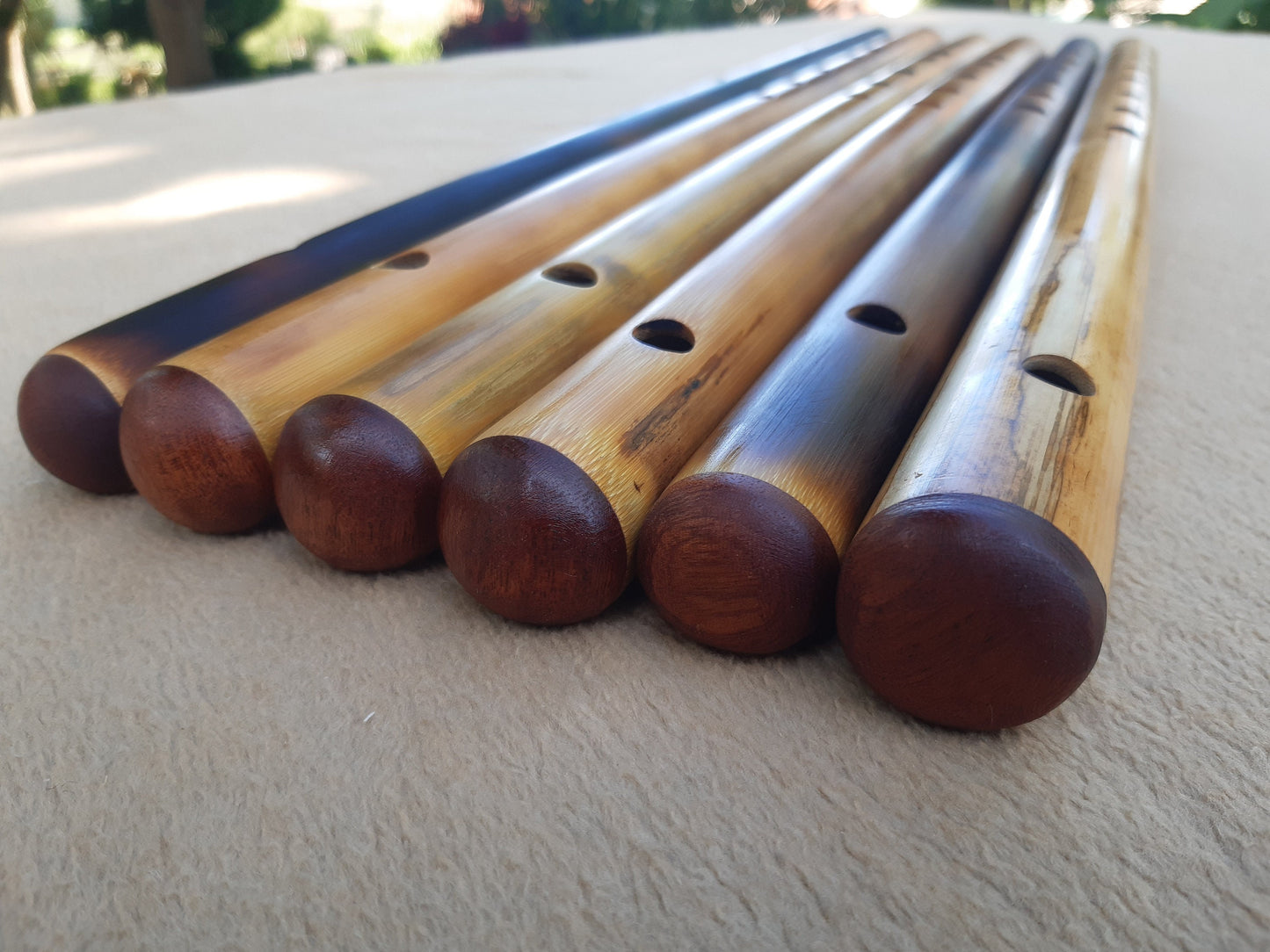 E Major Flute. Bamboo Transverse flute tuned in E major. Concert tuned. A = 440 Hz. Bansuri. Dark color