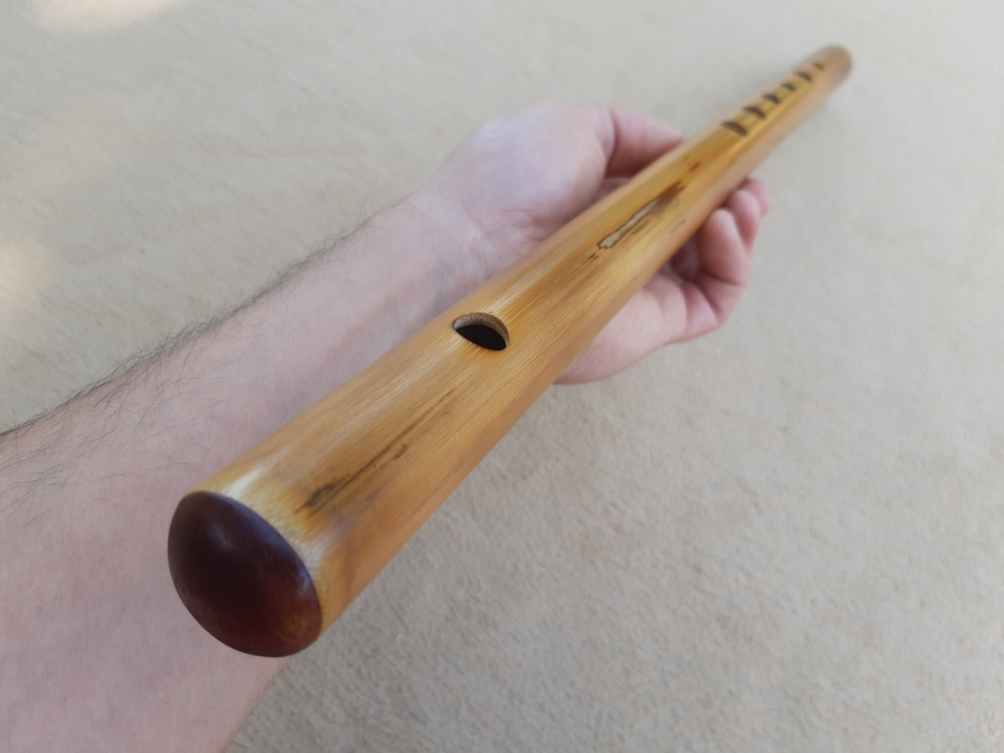 G Major Transverse Bamboo flute tuned to G major scale, Concert tuned at A440 Hz. Western equivalent of the Indian Bansuri, in light color