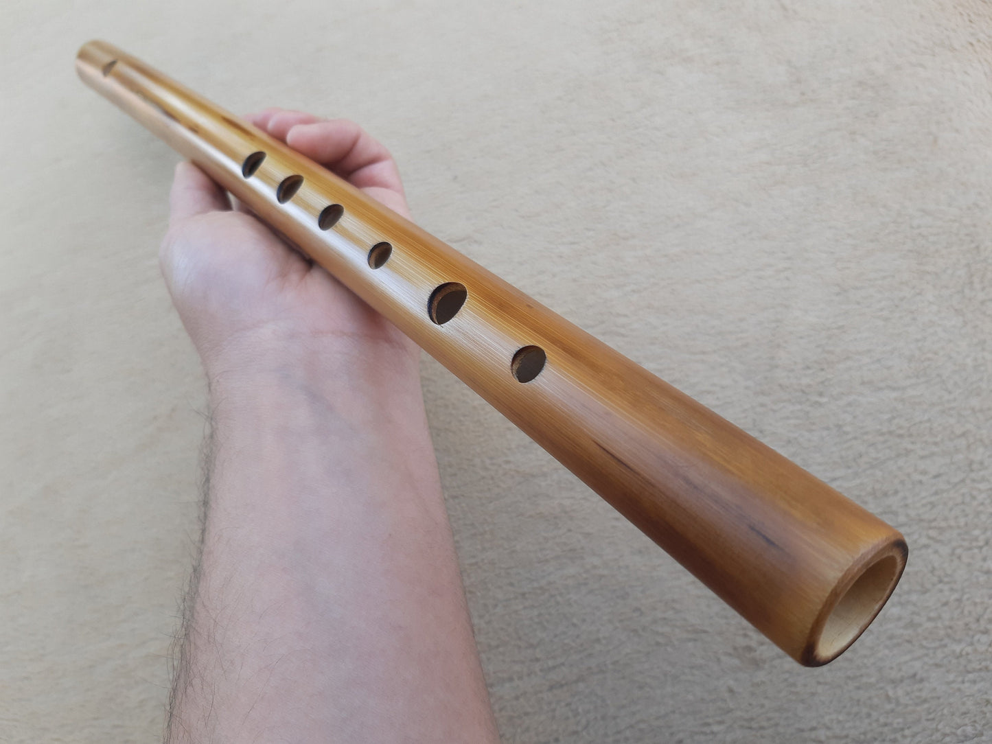 G Major Transverse Bamboo flute tuned to G major scale, Concert tuned at A440 Hz. Western equivalent of the Indian Bansuri, in light color