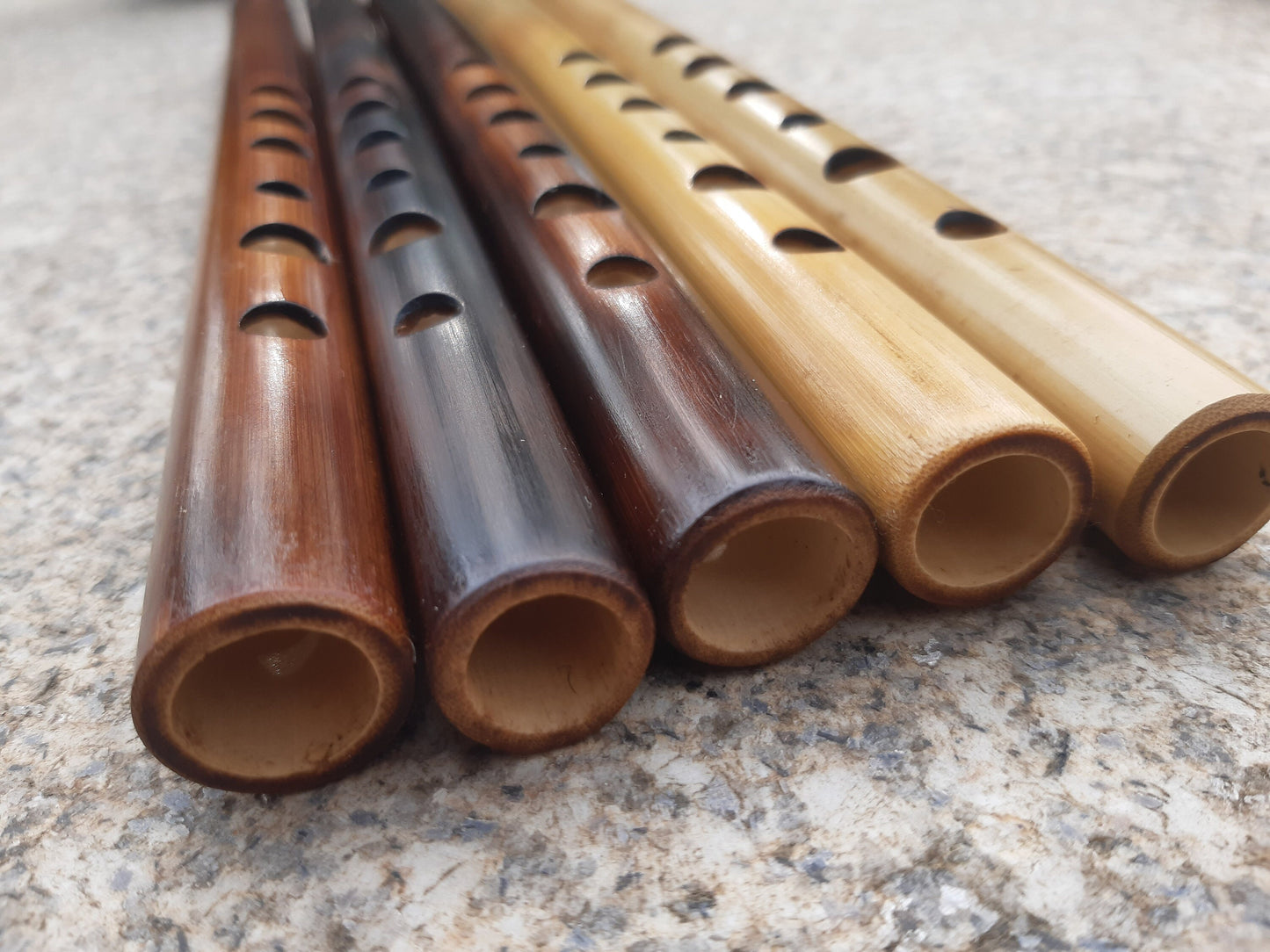 C Major Flute. Bamboo Transverse flute tuned in C major. Soprano C. Concert tuned. A = 440 Hz. Bansuri. Fife in C. Dark color